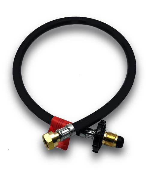 LPG Pigtail POL Handwheel x W20 1.5m (59") Black Rubber Hose